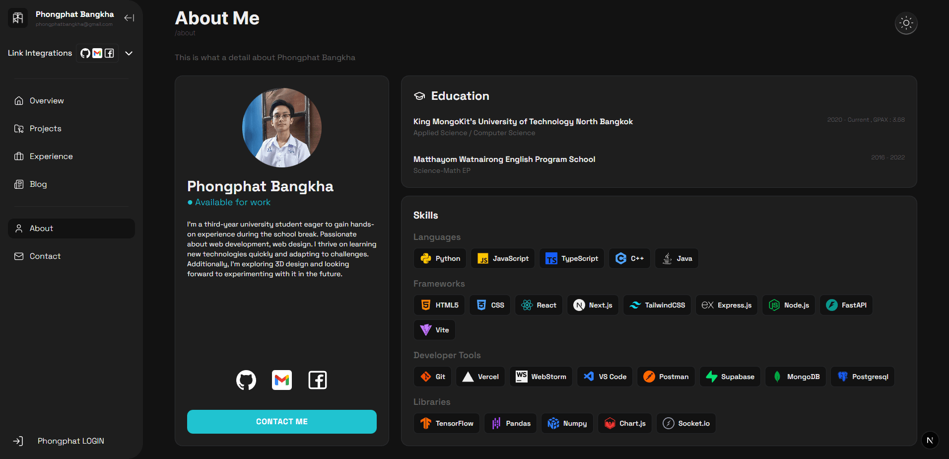 A page that tell about my-self